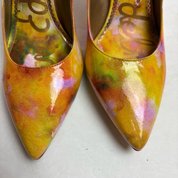 Sam Edelman Hazel Heels Stiletto Pumps Shoes Lemon Zest Floral Women’s size 7.5 - Picture 4 of 13
